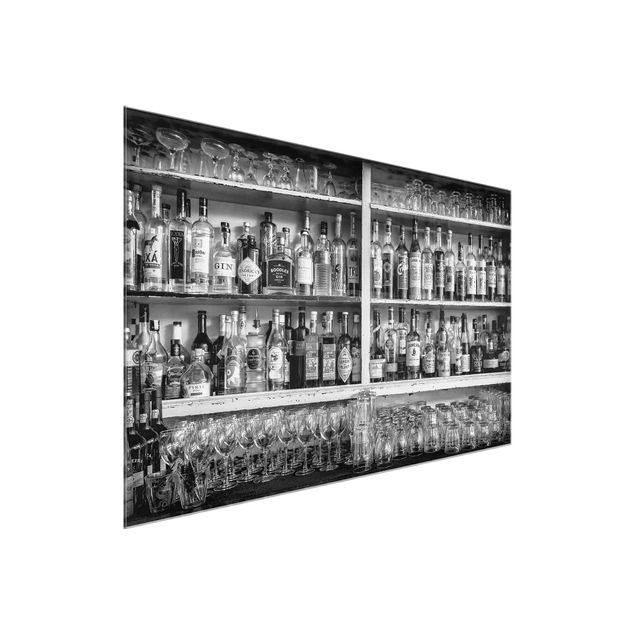 Glas Wandbilder Bar Schwarz Weiß