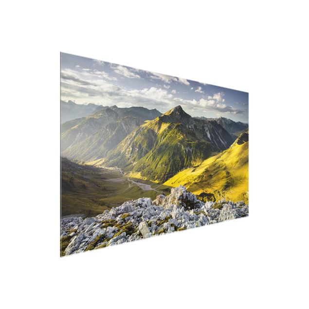 Schöne Wandbilder Berge und Tal der Lechtaler Alpen in Tirol