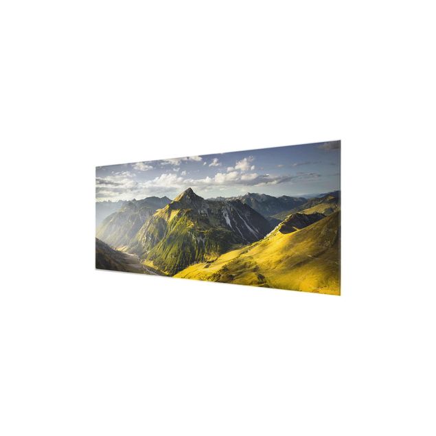 Schöne Wandbilder Berge und Tal der Lechtaler Alpen in Tirol