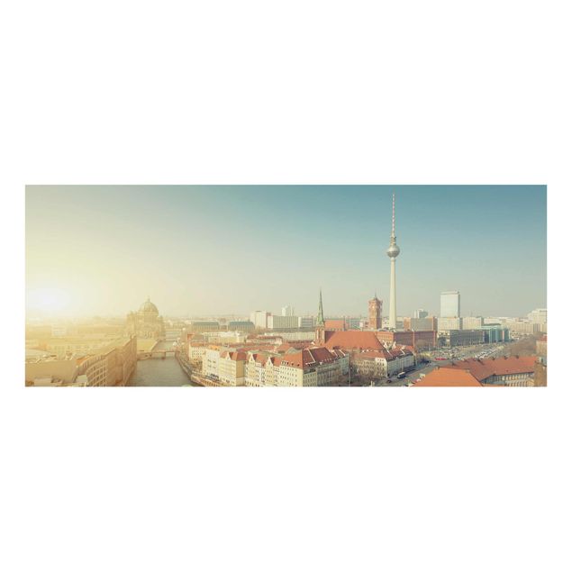 Glasbilder Berlin am Morgen