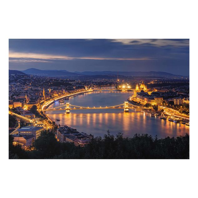 Glasbild - Blick über Budapest - Quer 3:2
