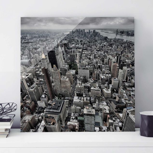 New York Glasbild Blick über Manhattan