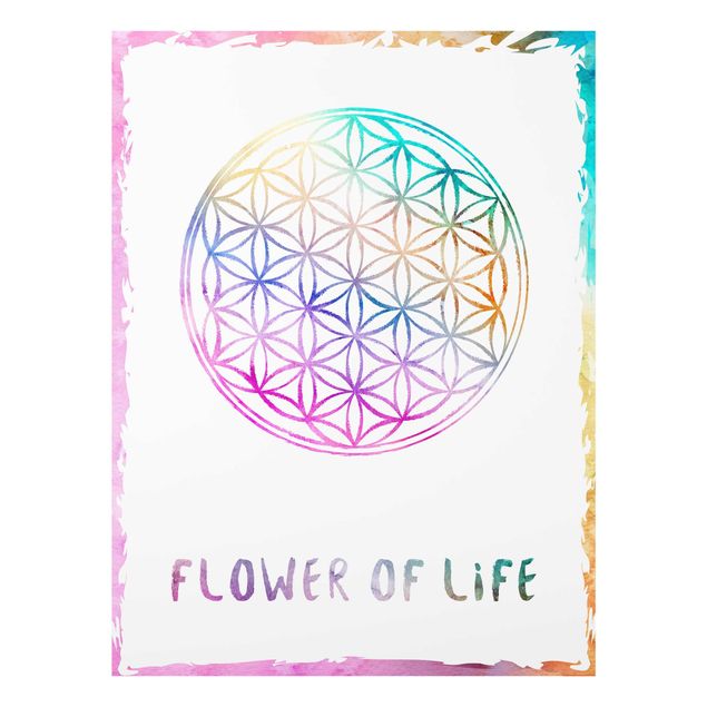 Glas Wandbilder Blume des Lebens Wasserfarbe