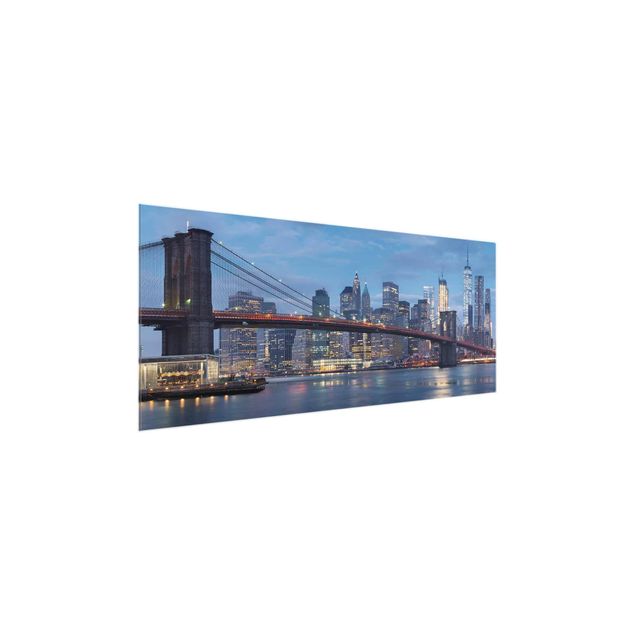 Glas Wandbilder Brooklyn Bridge Manhattan New York