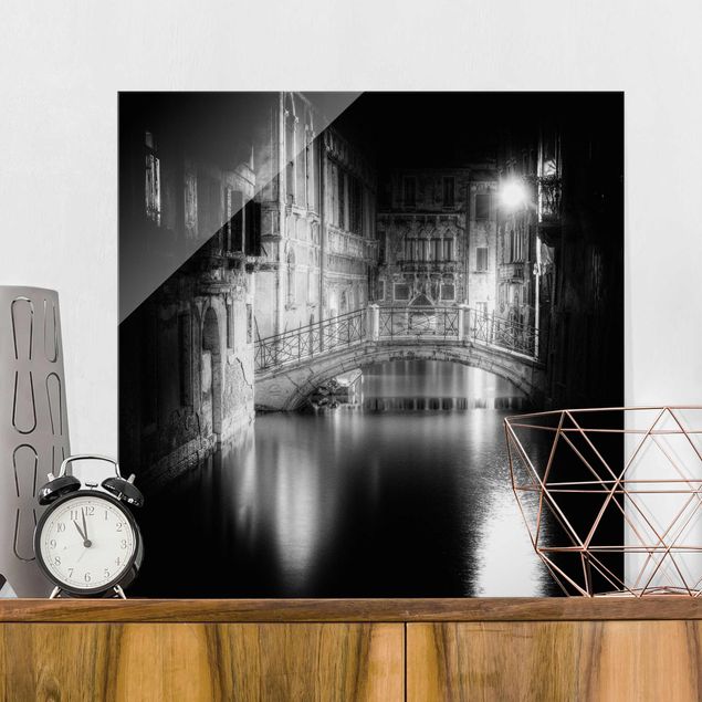 Wandbilder Glas XXL Brücke Venedig