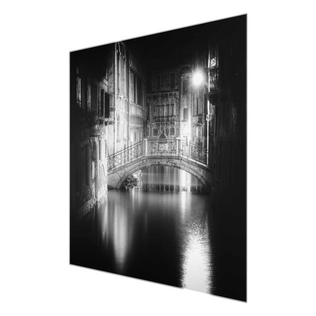Glasbild - Brücke Venedig - Quadrat 1:1