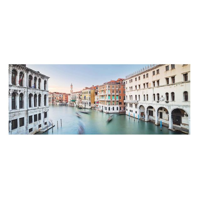 Glasbild - Canale Grande Blick von der Rialtobrücke Venedig - Panorama