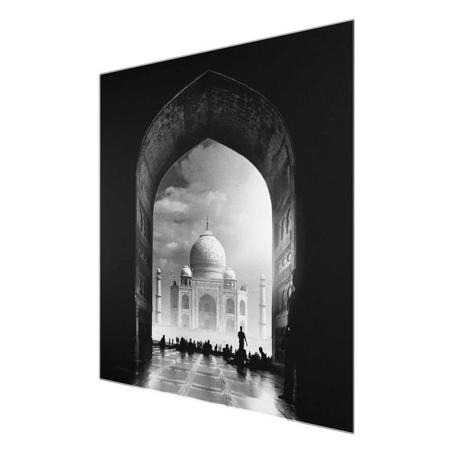 Glasbild - Das Tor zum Taj Mahal - Quadrat 1:1