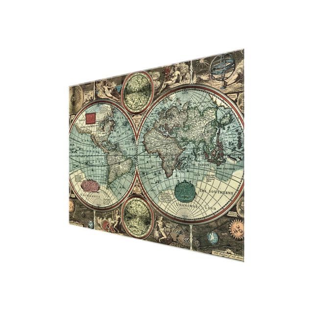 Glasbild Weltkarte - Die alte Welt - Quer 4:3