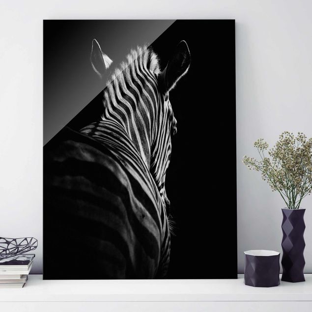 Wandbilder Tiere Dunkle Zebra Silhouette