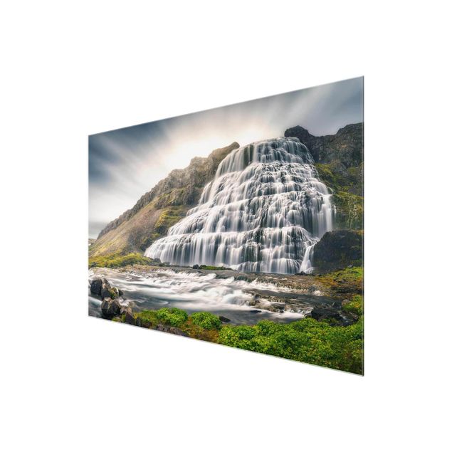 Glas Wandbilder Dynjandi Wasserfall