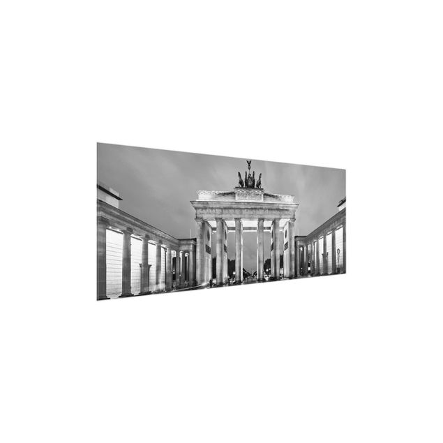 Skyline Glasbilder Erleuchtetes Brandenburger Tor II