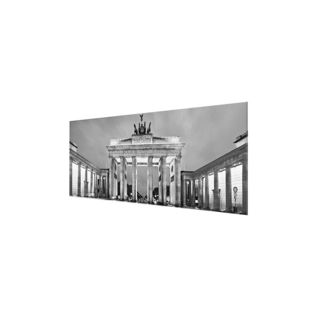 Glas Wandbilder Erleuchtetes Brandenburger Tor II