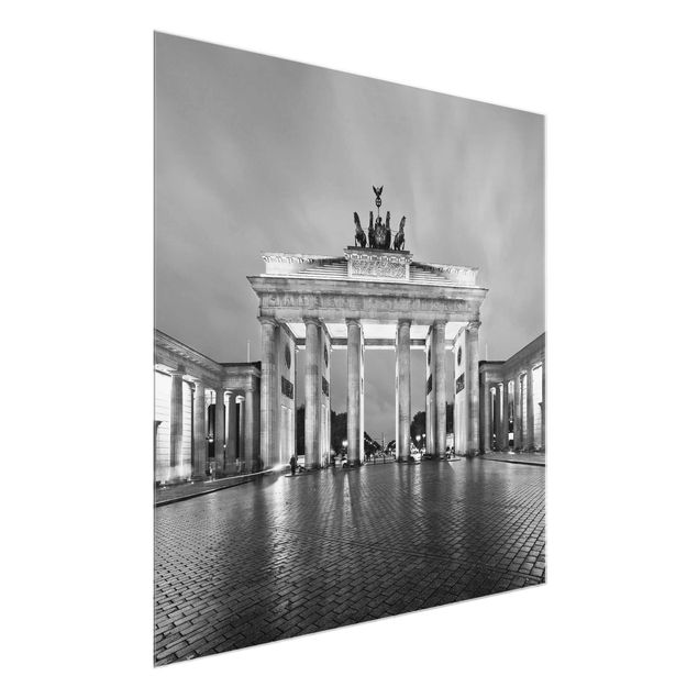 Skyline Glasbilder Erleuchtetes Brandenburger Tor II