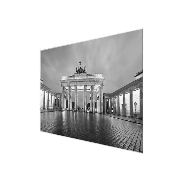 Glas Wandbilder Erleuchtetes Brandenburger Tor II