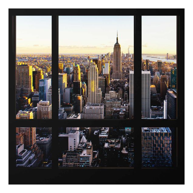 Philippe Hugonnard Fensterblick am Abend über New York