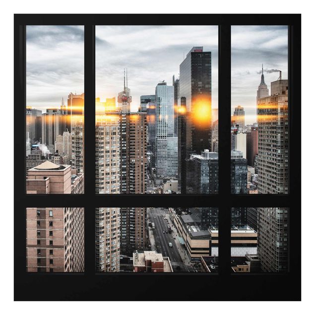 Philippe Hugonnard Fensterblick New York mit Sonnen-Reflexion