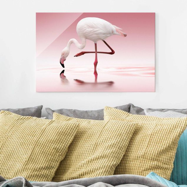 Wandbilder Tiere Flamingo Dance