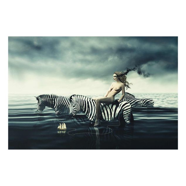 Bilder für die Wand Frauenakt mit Zebras