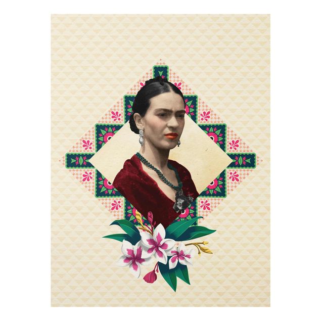 Schöne Wandbilder Frida Kahlo - Blumen und Geometrie