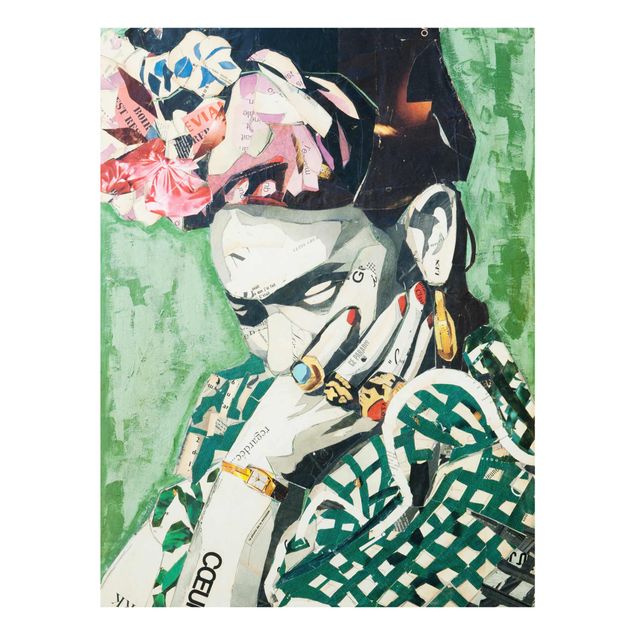 Glasbild - Frida Kahlo - Collage No.3 - Hochformat 3:4