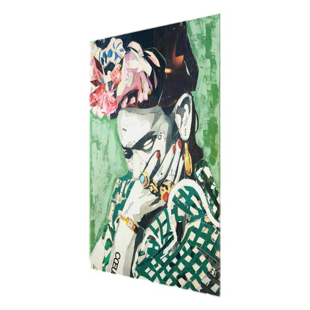 Glasbild - Frida Kahlo - Collage No.3 - Hochformat 3:4