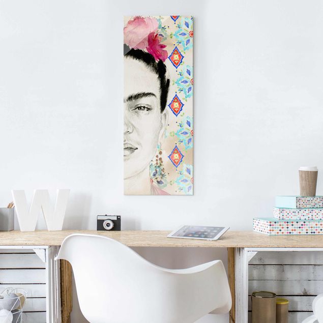 Glasbilder Frida mit rosa Blüten I