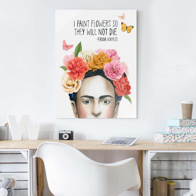 Glasbild Blumen Fridas Gedanken - Blumen
