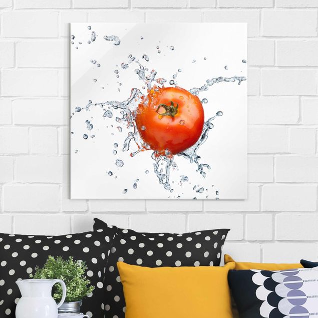 Wandbilder Glas XXL Frische Tomate