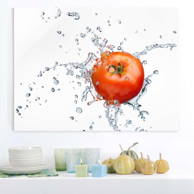 Wandbilder Glas XXL Frische Tomate