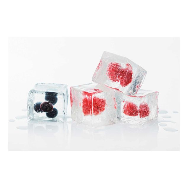 Glasbild - Früchte im Eiswürfel - Quer 3:2