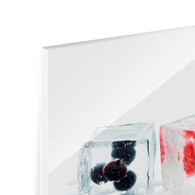 Glasbild - Früchte im Eiswürfel - Quer 3:2
