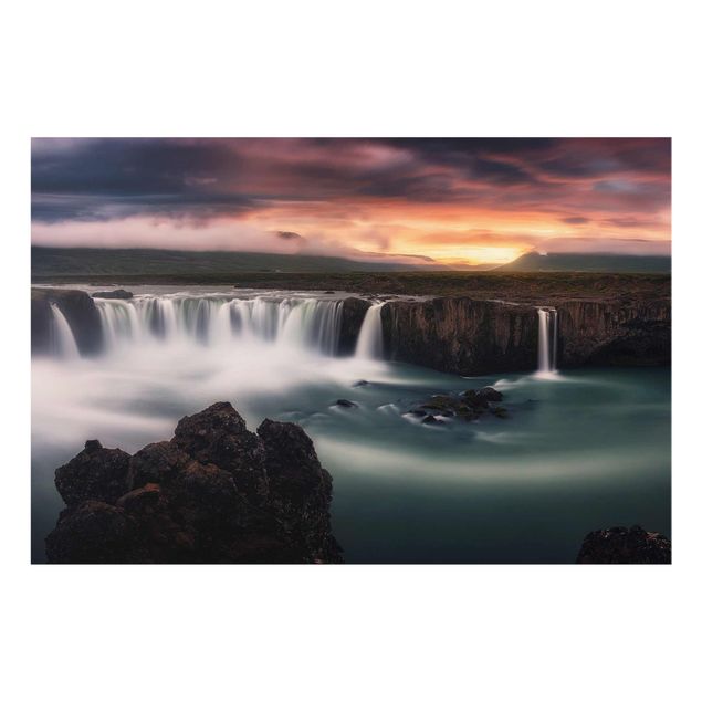 Glasbilder Goðafoss Wasserfall in Island