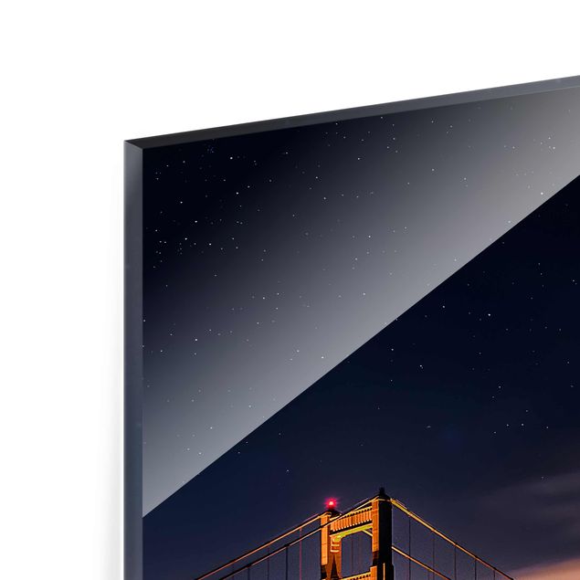 Glasbild - Golden Gate to Stars - Quadrat 1:1