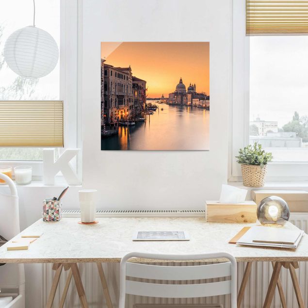 Skyline Glasbilder Goldenes Venedig