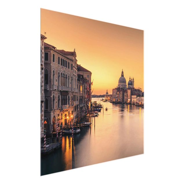 Glas Wandbilder Goldenes Venedig