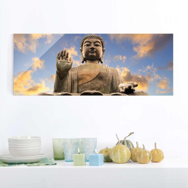Wandbilder Glas XXL Großer Buddha
