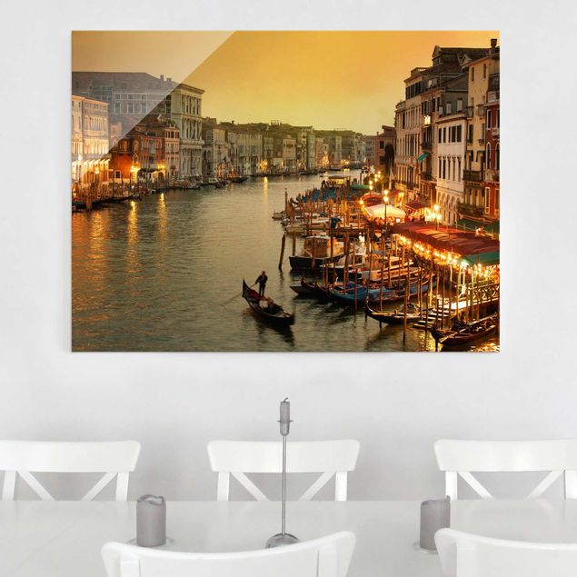 Wandbilder Glas XXL Großer Kanal von Venedig