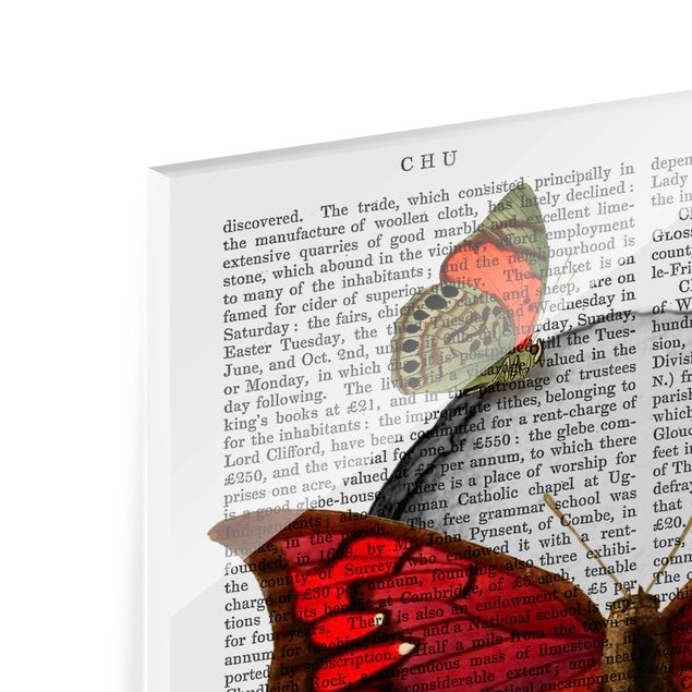 Glasbild - Grusellektüre - Schmetterlingsmaske - Hochformat 4:3