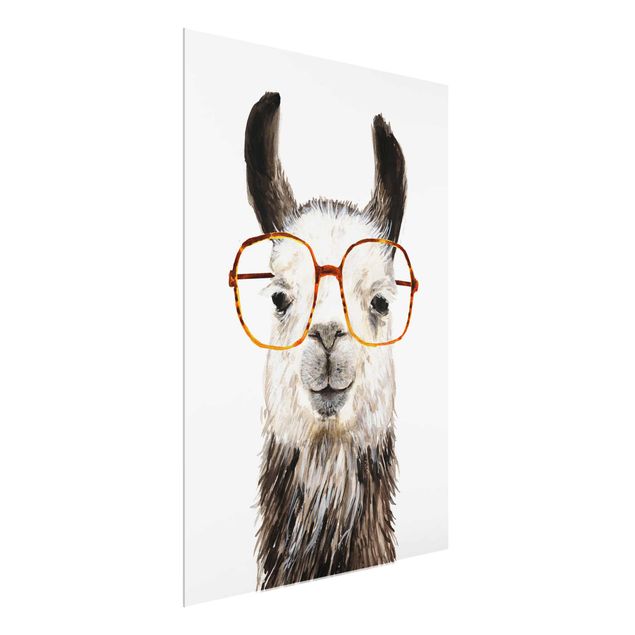Wandbilder Hippes Lama mit Brille IV