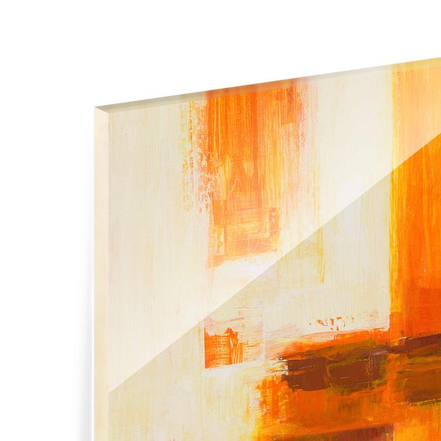 Glasbilder Petra Schüßler - Komposition in Orange und Braun 01
