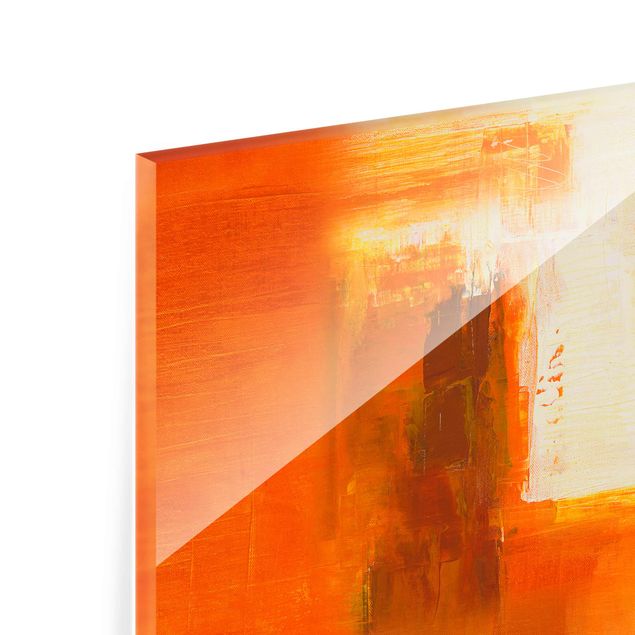 Bilder auf Glas Petra Schüßler - Komposition in Orange und Braun 02