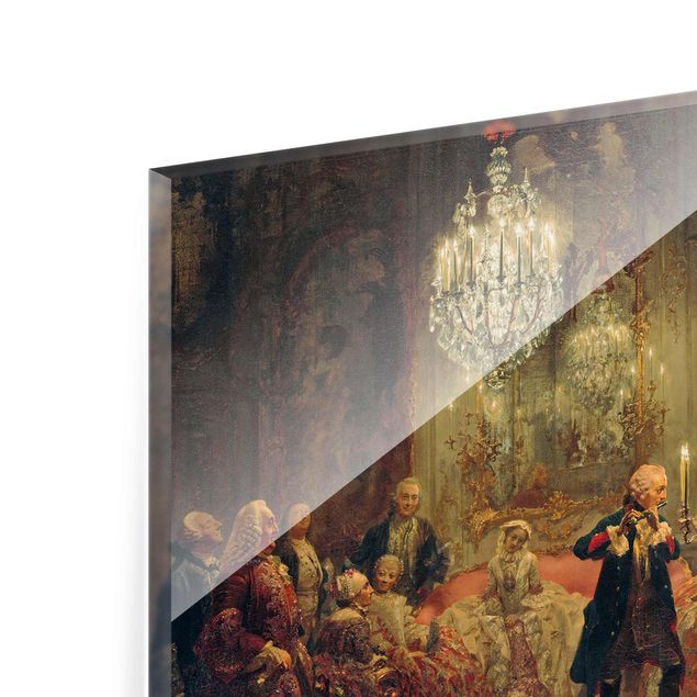 Glasbild - Kunstdruck Adolph von Menzel - Flötenkonzert Friedrichs des Großen in Sanssouci - Quer 3:2