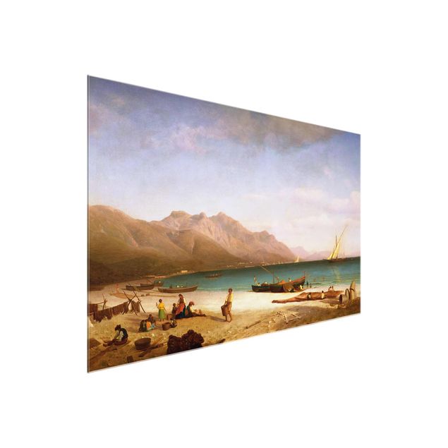 Glasbilder Natur Albert Bierstadt - Der Golf von Salerno