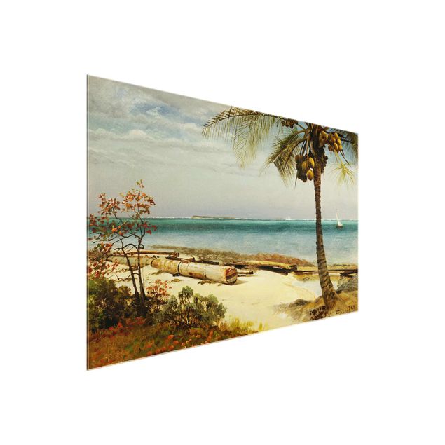 Glasbilder Natur Albert Bierstadt - Küste in den Tropen