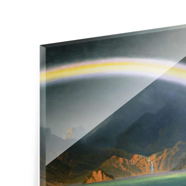 Bilder auf Glas Albert Bierstadt - Regenbogen über Jenny Lake