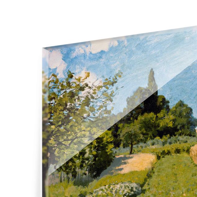 Glasbild - Kunstdruck Alfred Sisley - Sommerlandschaft mit Feldern - Quer 4:3