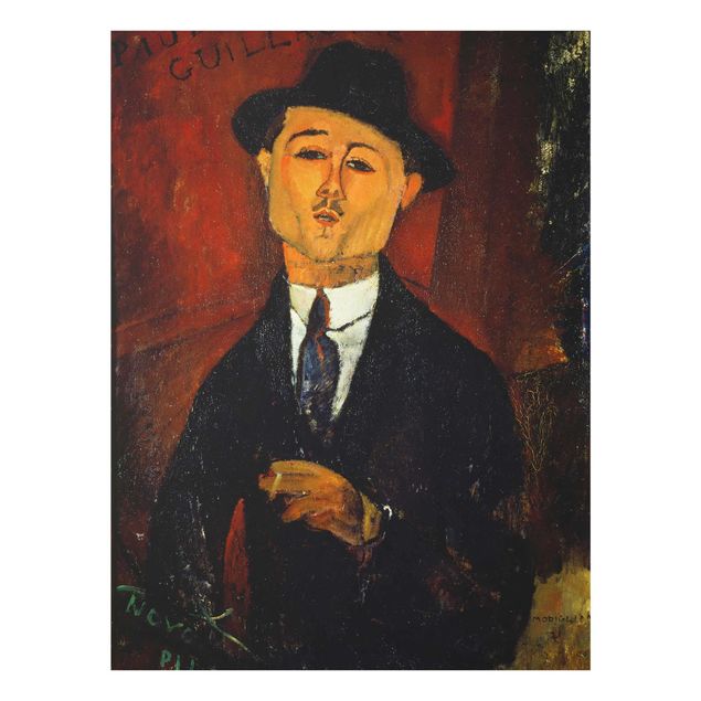 Bilder auf Glas Amedeo Modigliani - Bildnis Paul Guillaume