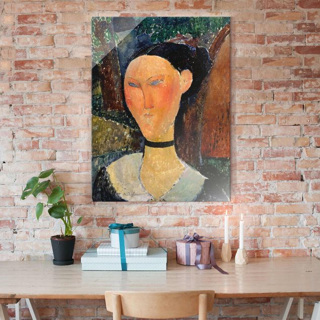 XXL Glasbilder Amedeo Modigliani - Junge Frau