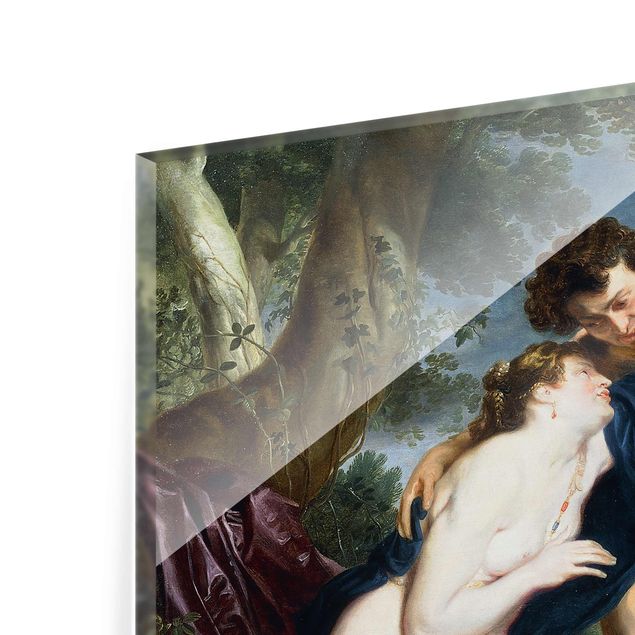 Glasbild - Kunstdruck Anthonis van Dyck - Venus und Adonis - Quadrat 1:1